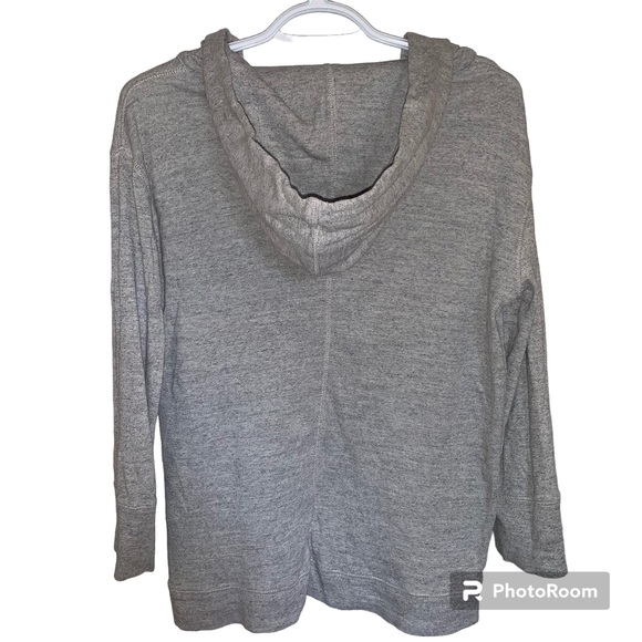 jcrew 100% Cotton Hooded Sweater Shirt Heather grey - Picture 8 of 15